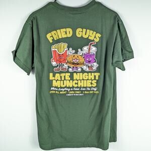 The High & Mighty M Fried Guys Late Night Munchies Mens Green Graphic Tee
